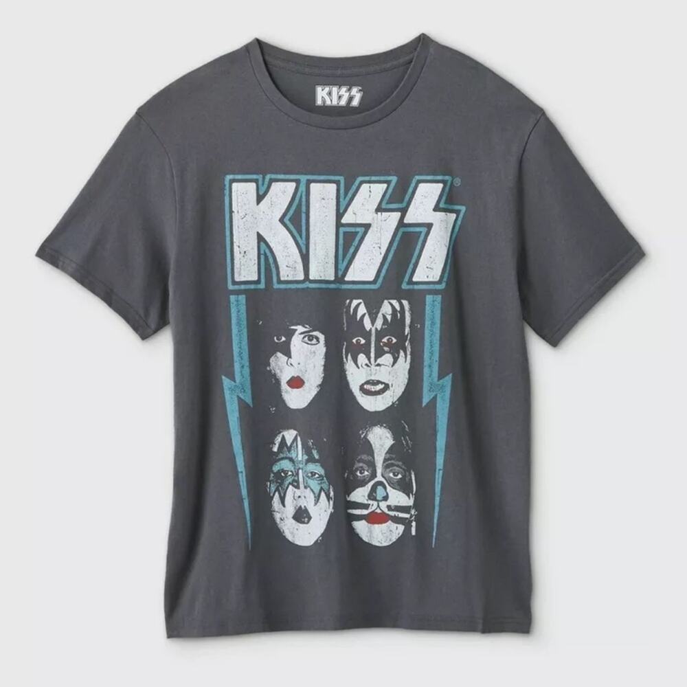 KISS Graphic Band Tee Gray Size Small 100% Cotton